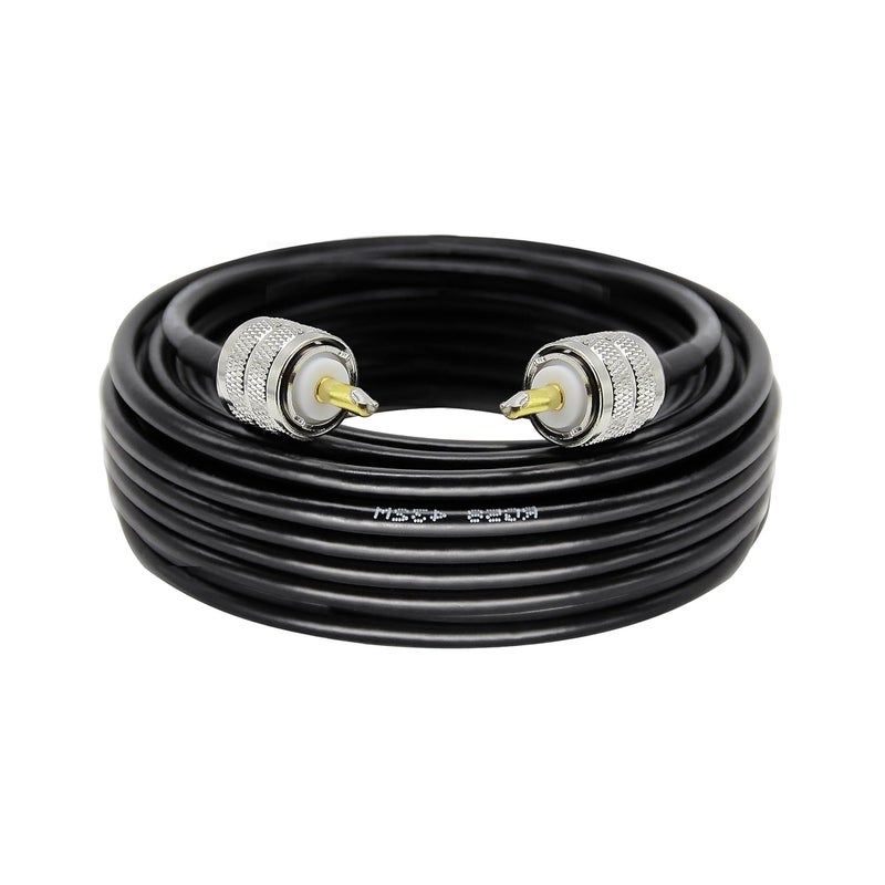 Rydocyee CB Coax Cable 33 Feet Solid Copper, UHF Male PL-259 to UHF Male PL-259 Low Loss, RG58 Coaxial Cable 50 Ohm Coax for CB Radio, Ham Radio, SWR Meter, Police Scanner, Antenna Tuner (33FT) - Image 1